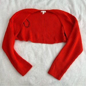 H&M Bolero Arm Knit Orange Sweater Sleeve